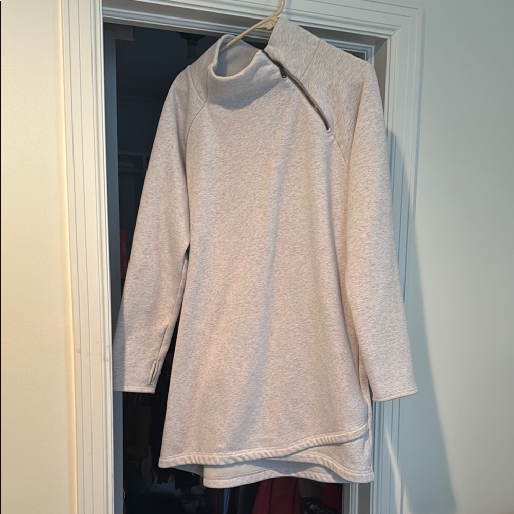 Athleta Light Gray Cowl Neck Sweater